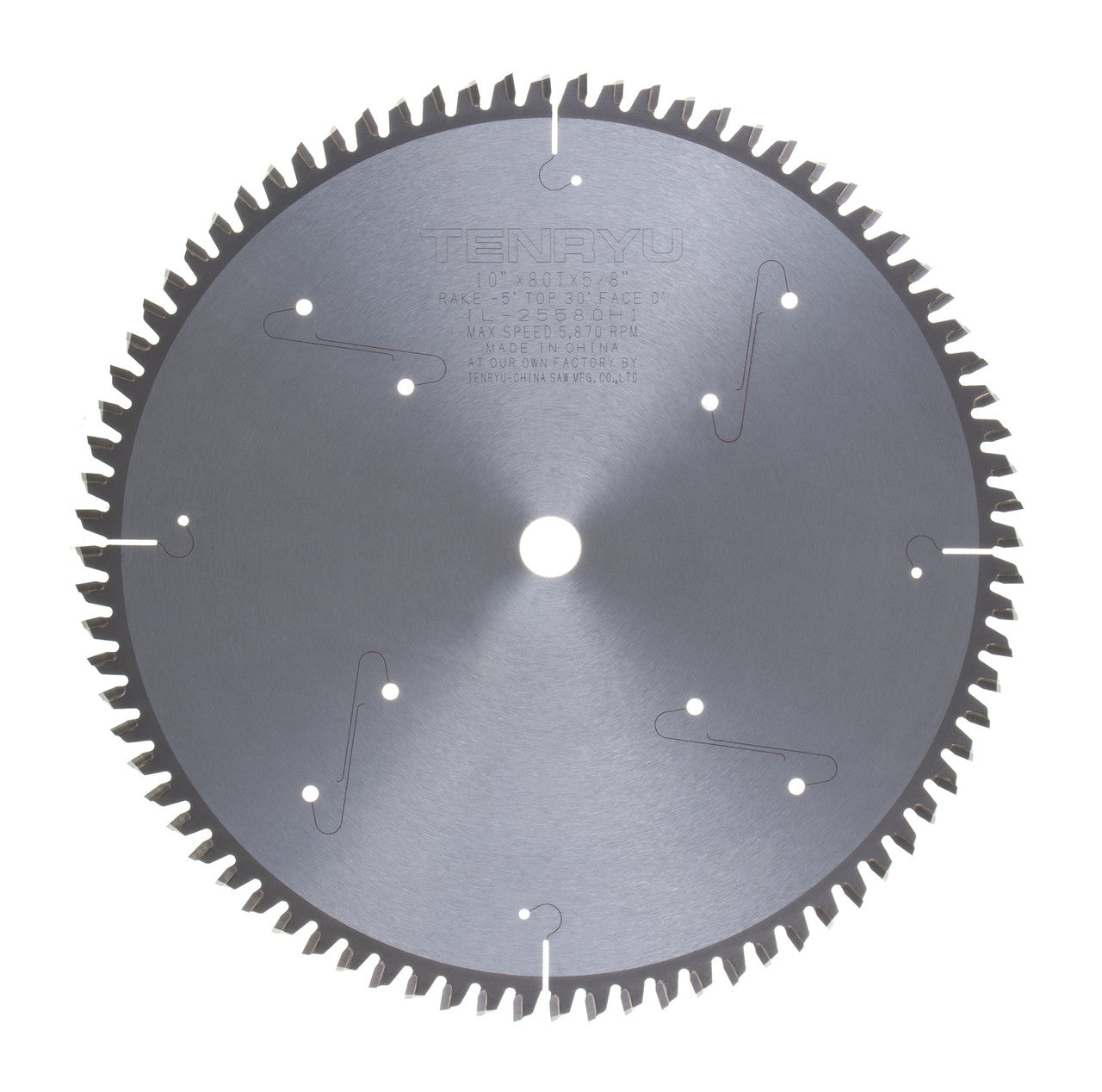 Tenryu IL-25580H1: 10" x 80 Tooth Industrial Hi-ATB Melamine Melamine & Laminate Blade