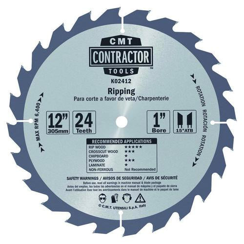 CMT K02412 ITK CONTRACTOR RIPPING 12’’x0.102”/0.071”x1”  T=24 ATB