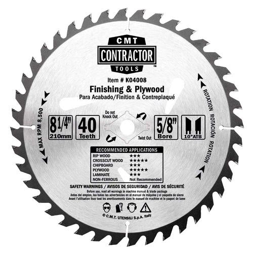 CMT K04008 ITK CONTRACTOR FINISH 8-8-1/4’’x0.071”/0.047”x5/8”<>  T=40 ATB