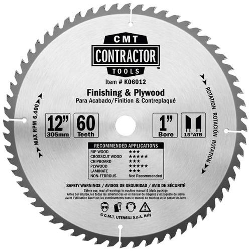 CMT K06012 ITK CONTRACTOR FINISH 12’’x0.102”/0.071”x1”  T=60 ATB