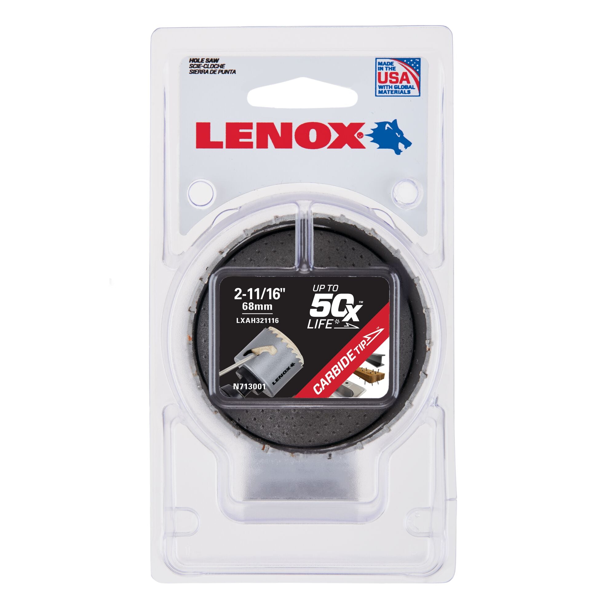 Lenox LXAH321116 2-11/16" (68mm) Carbide Tipped Hole Saw - image 2
