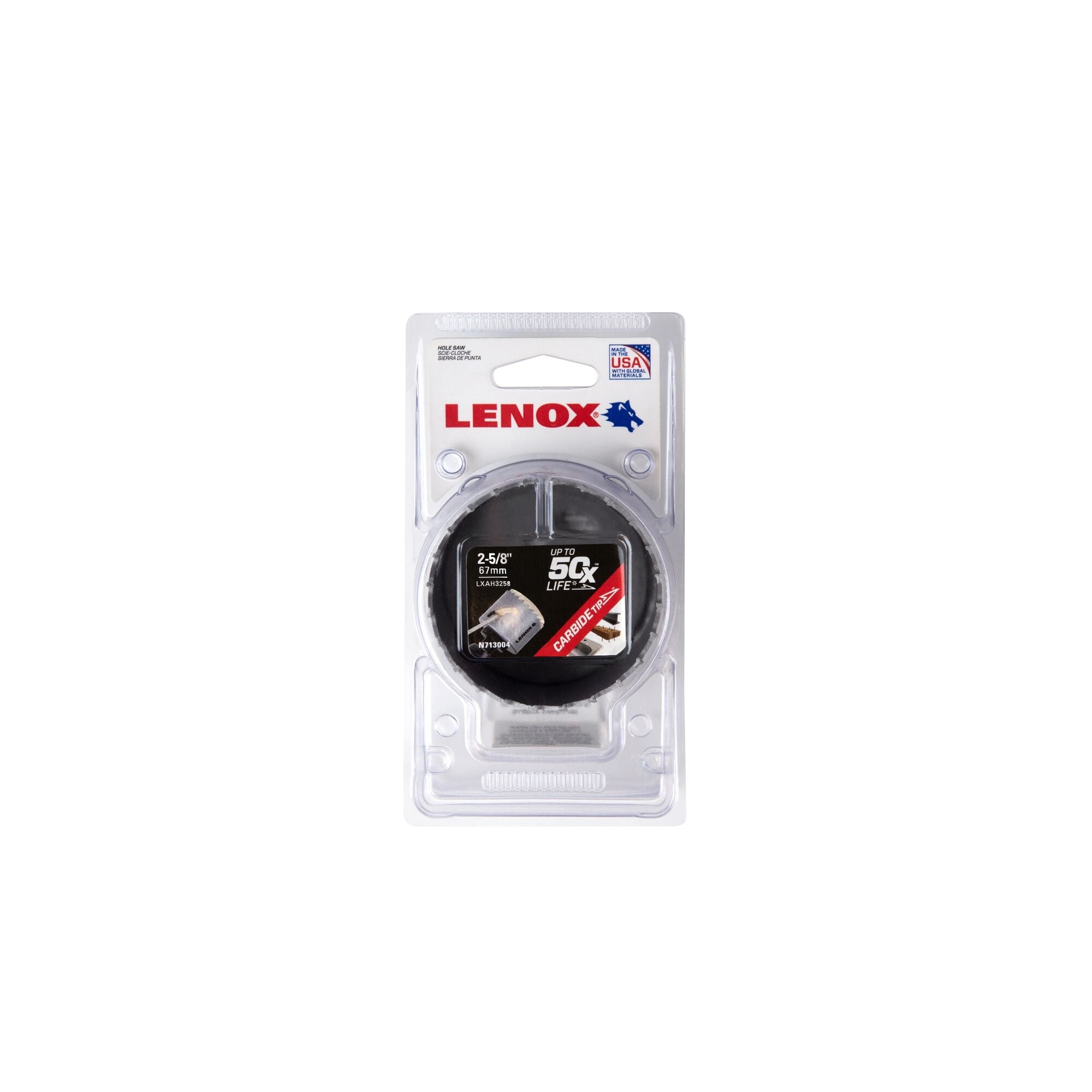 Lenox LXAH3258 2-5/8" (67mm) Carbide Tipped Hole Saw - image 2