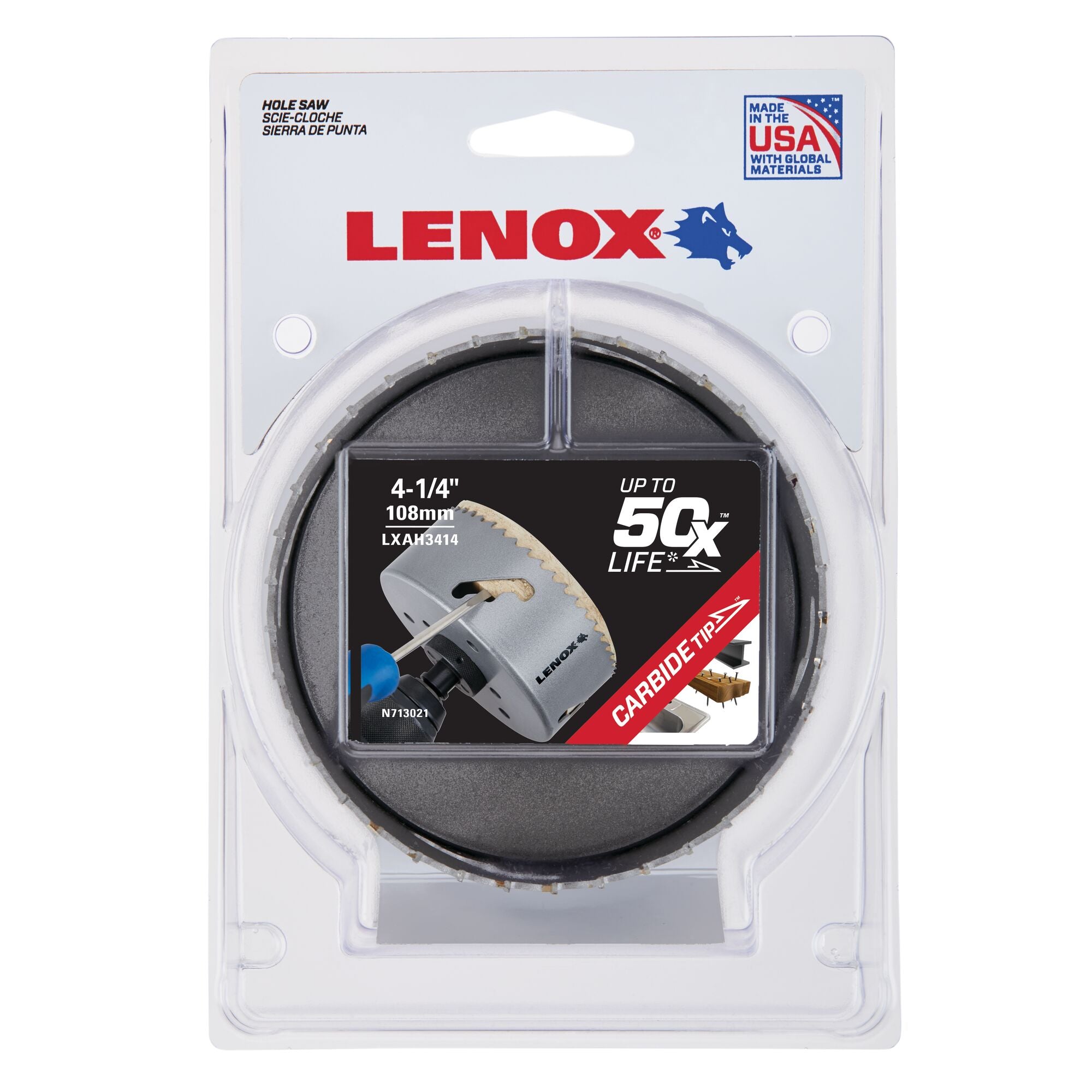 Lenox LXAH3414 4-1/4" (108mm) Carbide Tipped Hole Saw - image 2