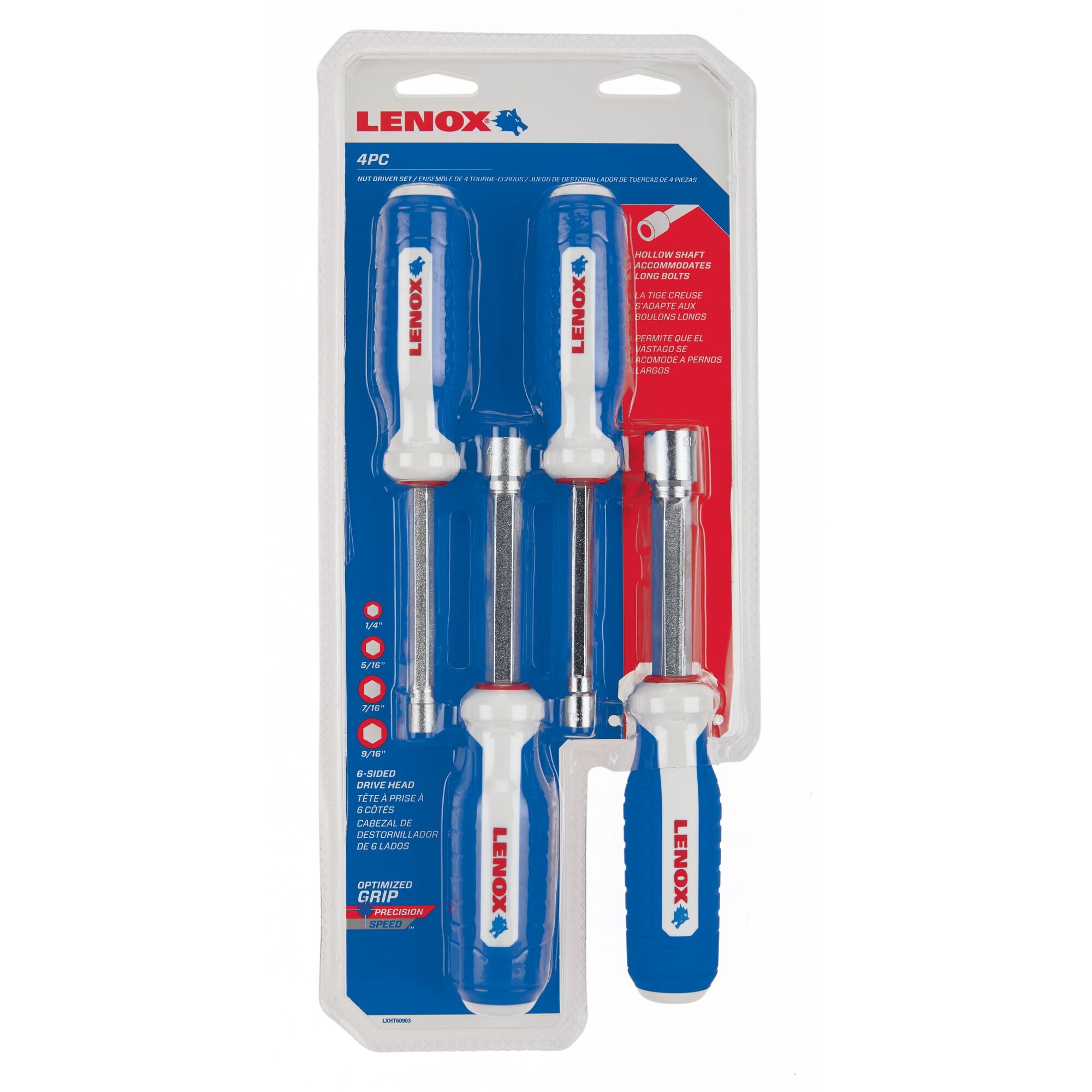 Lenox LXHT60903 4-Piece SAE Hollow-Shaft Nut Driver Set - image 2