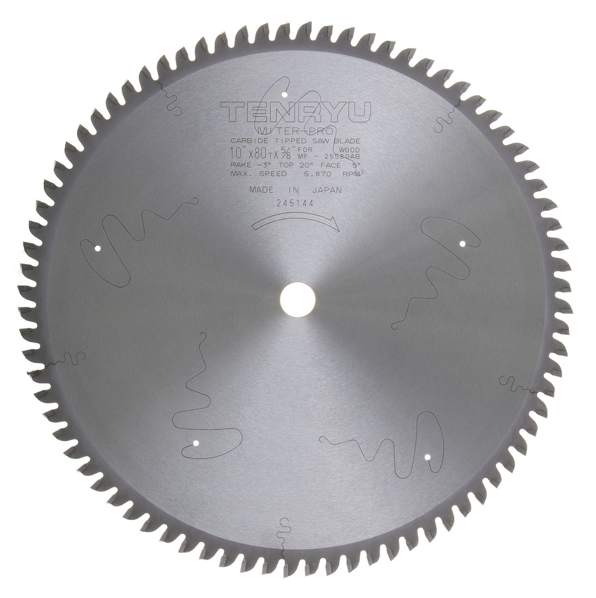Tenryu MP-25580AB: 10" x 80 Tooth Miter-Pro Plus Miter Saw Blade