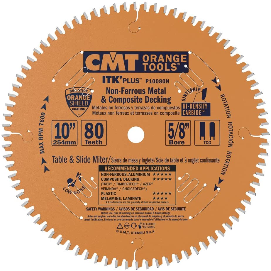 CMT P10080N ITK-PLUS® NON-FERROUS METAL & COMPOSITE DECKING 10”x5/8”<>  T=80 TCG