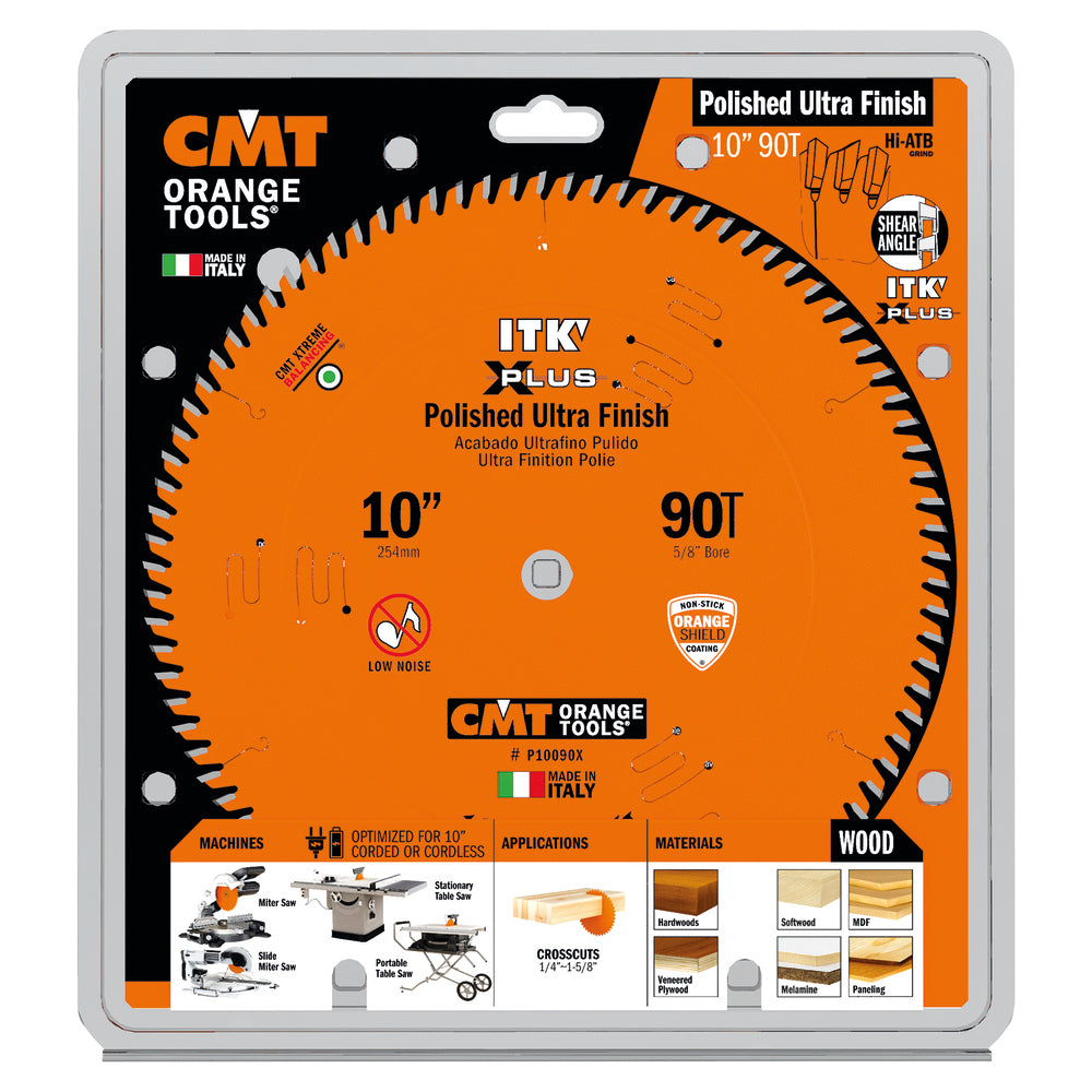 CMT P10090X ITK-XPLUS® ULTRA FINISH 10”x0.087”x0.063”x5/8”<> T=90 Hi-ATB+SHEAR