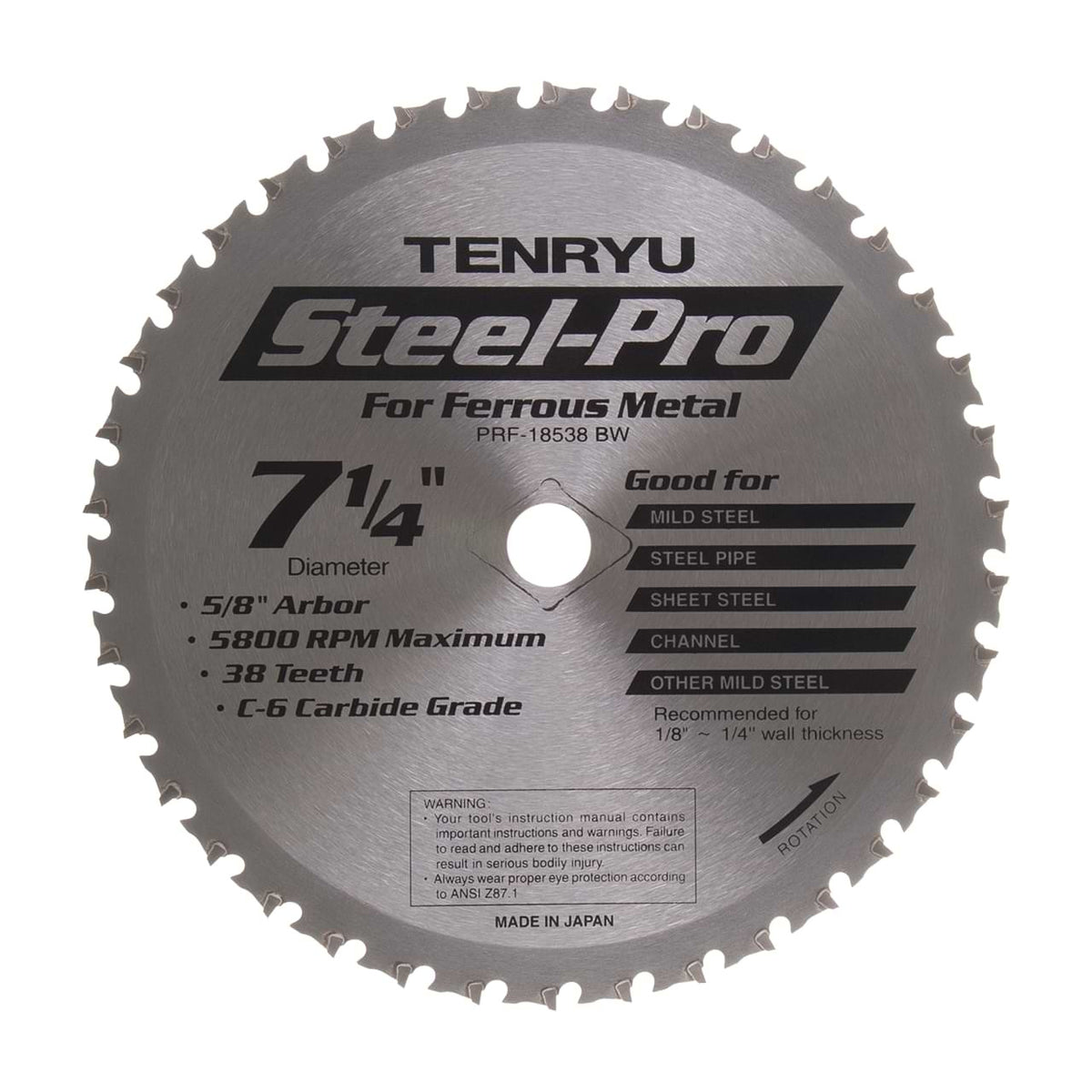 Tenryu PRF-32084BW: 12-5/8" x 84 Tooth Steel-Pro Steel Cutting Blade