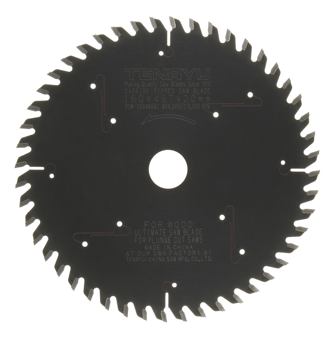 Tenryu PSW-16048AB2: 160mm x 48 Tooth Plunge-Cut Saw Blade