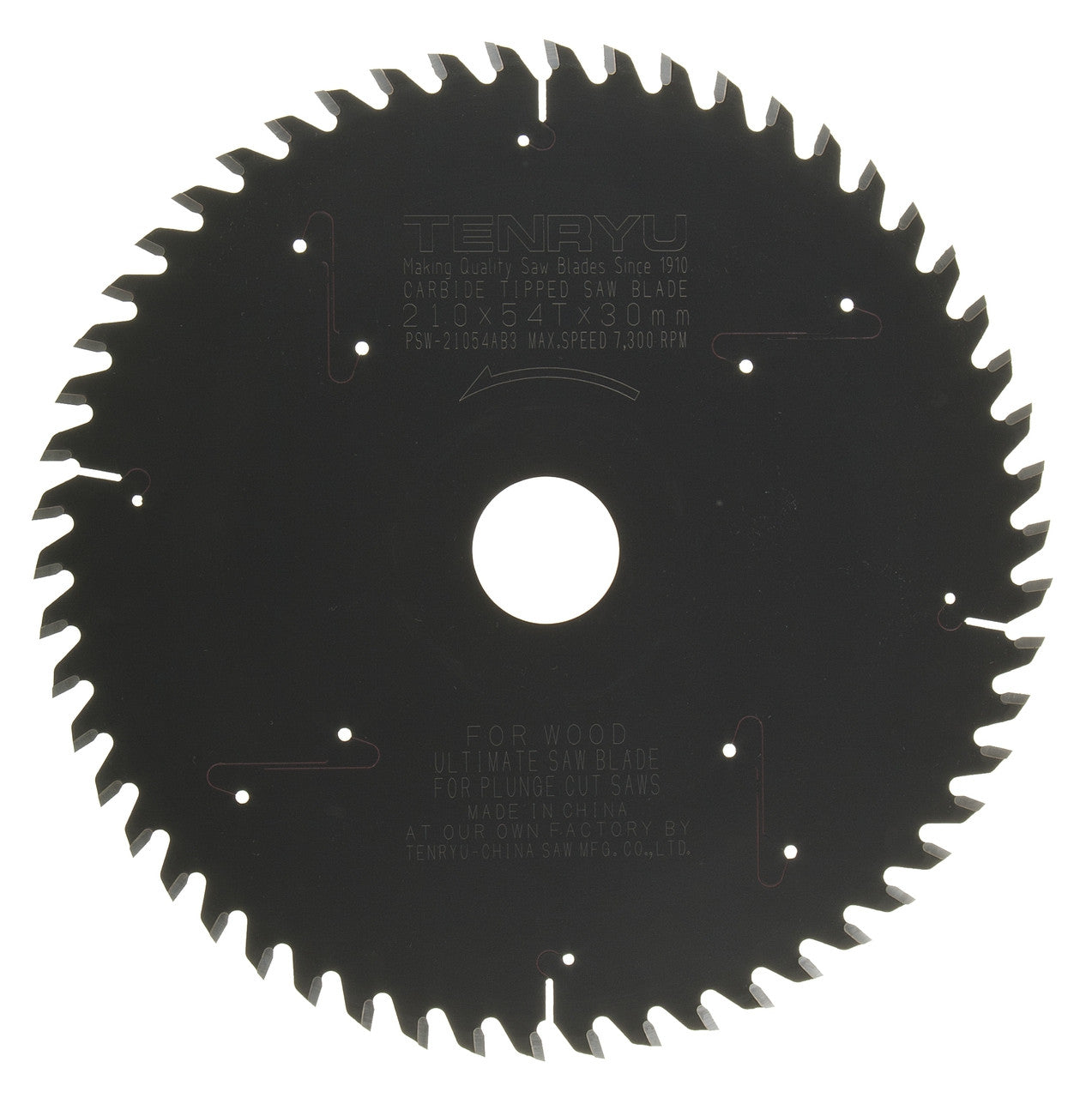 Tenryu PSW-21054AB3: 210mm x 54 Tooth Plunge-Cut Saw Blade
