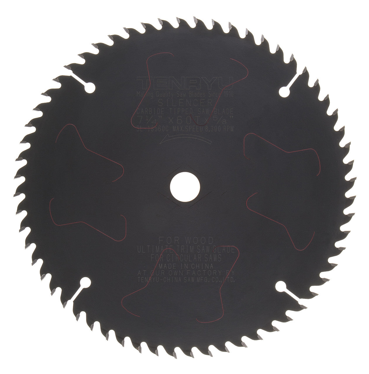Tenryu SL-18560C: 7-1/4" x 60 Tooth Coated Silencer Saw Blade