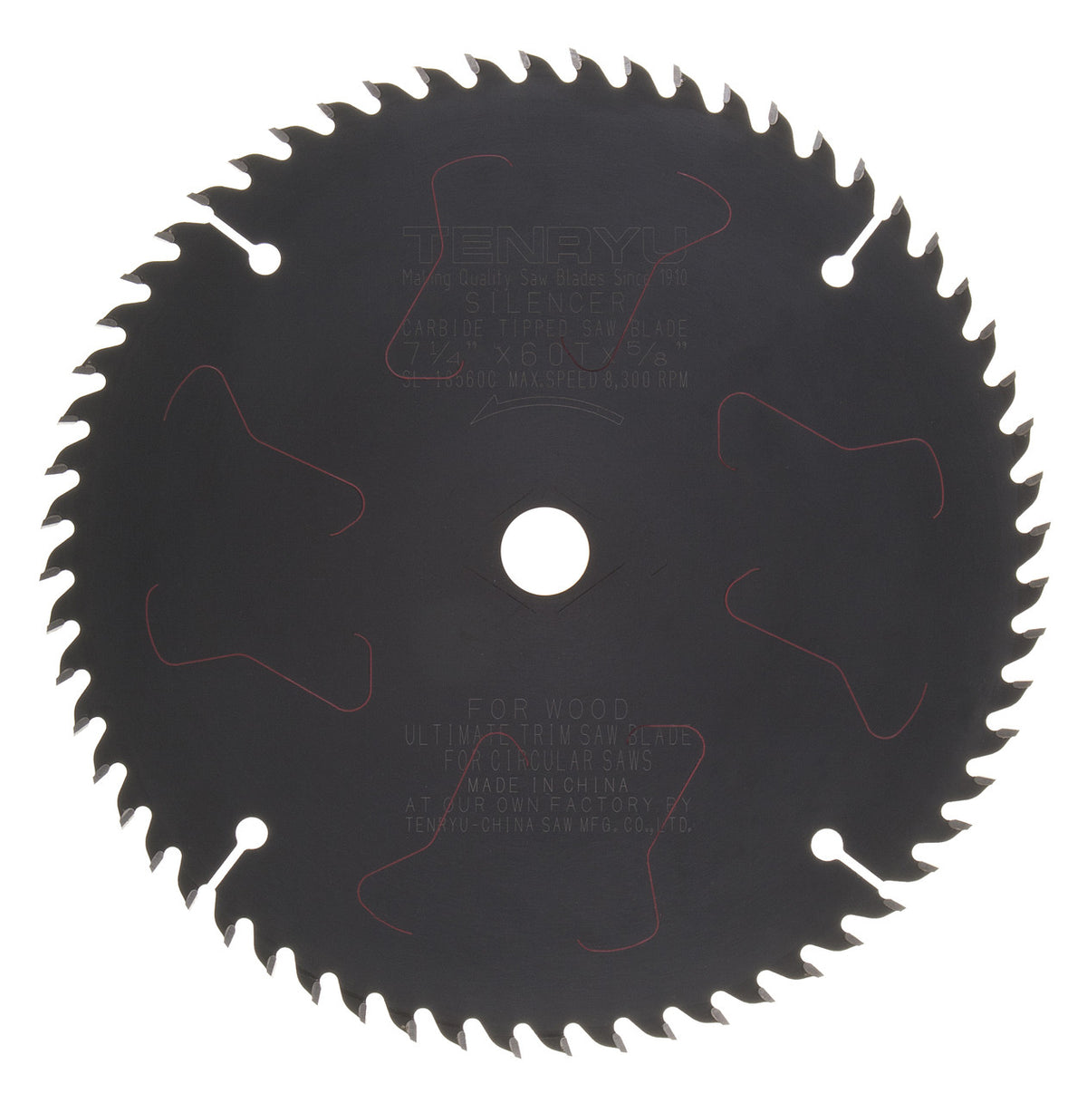 Tenryu SL-18560C: 7-1/4" x 60 Tooth Coated Silencer Saw Blade