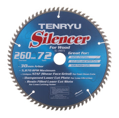 Tenryu SL-26072: 260mm x 72 Tooth Silencer Saw Blade