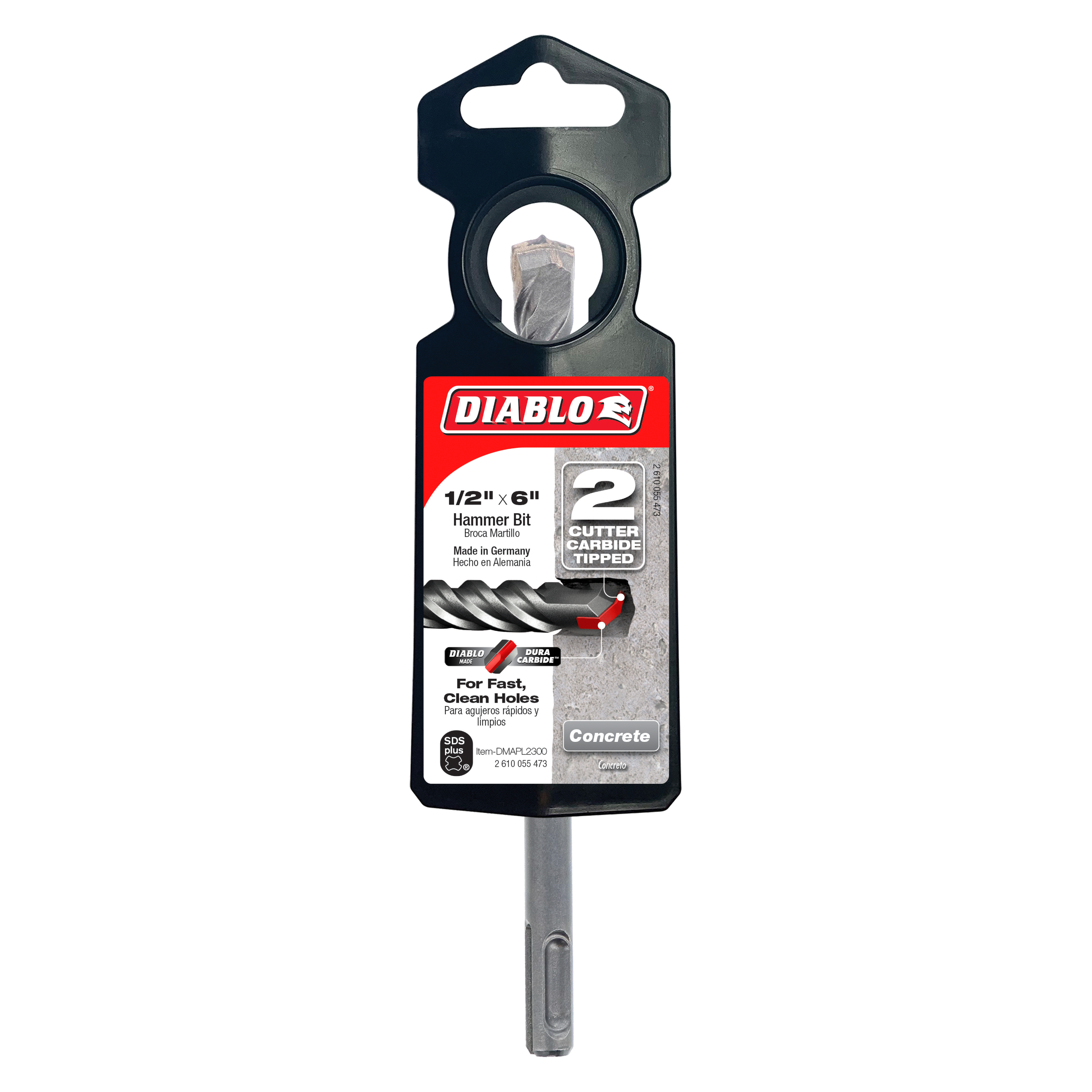 Diablo DMAPL2300 1/2" x 4" x 6" SDS-Plus 2-Cutter Carbide-Tipped Hammer Drill Bit