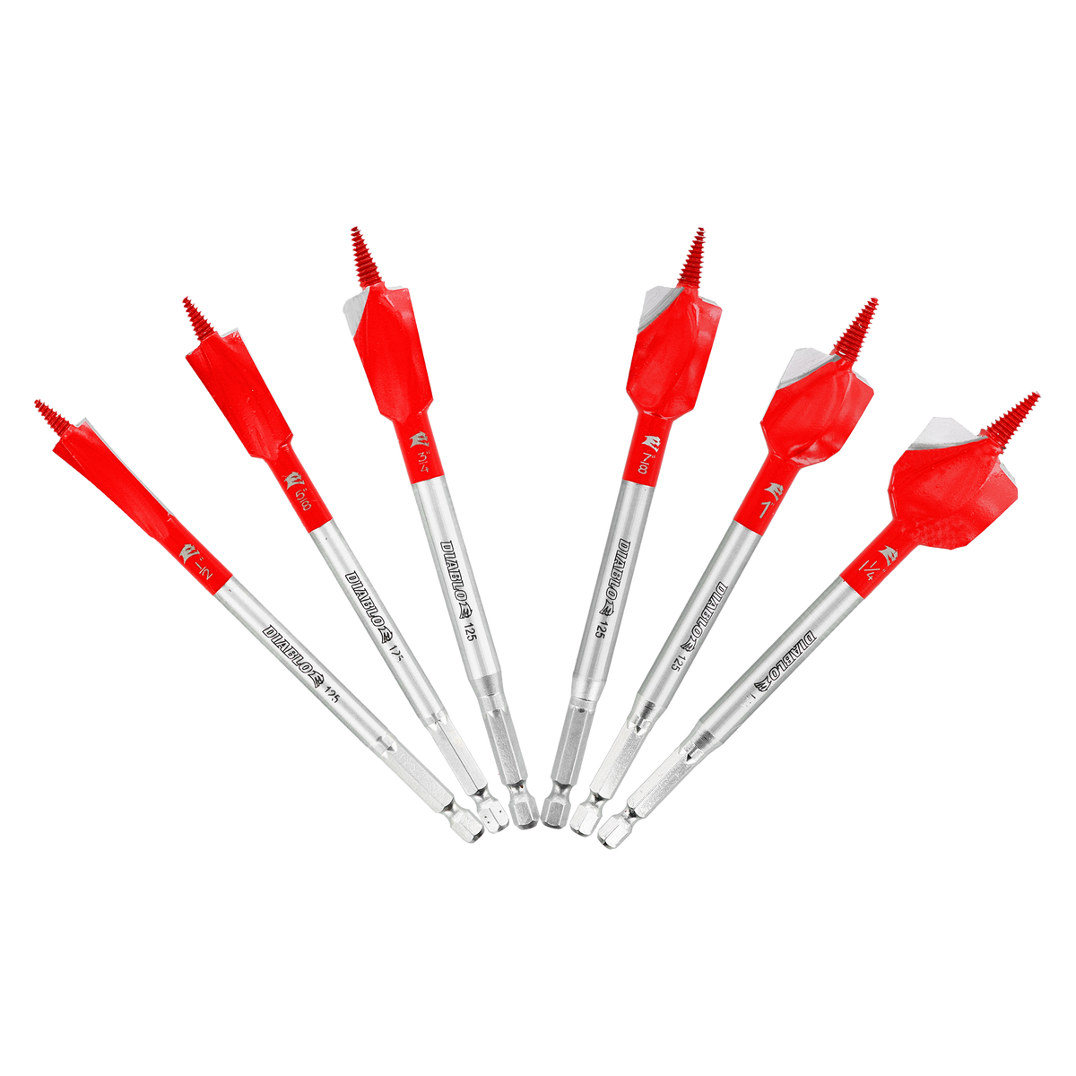 Diablo DSPD4920-S6 6 pc Demo Demon™ Spade Bit Set for Nail-Embedded Wood (6-Pieces)