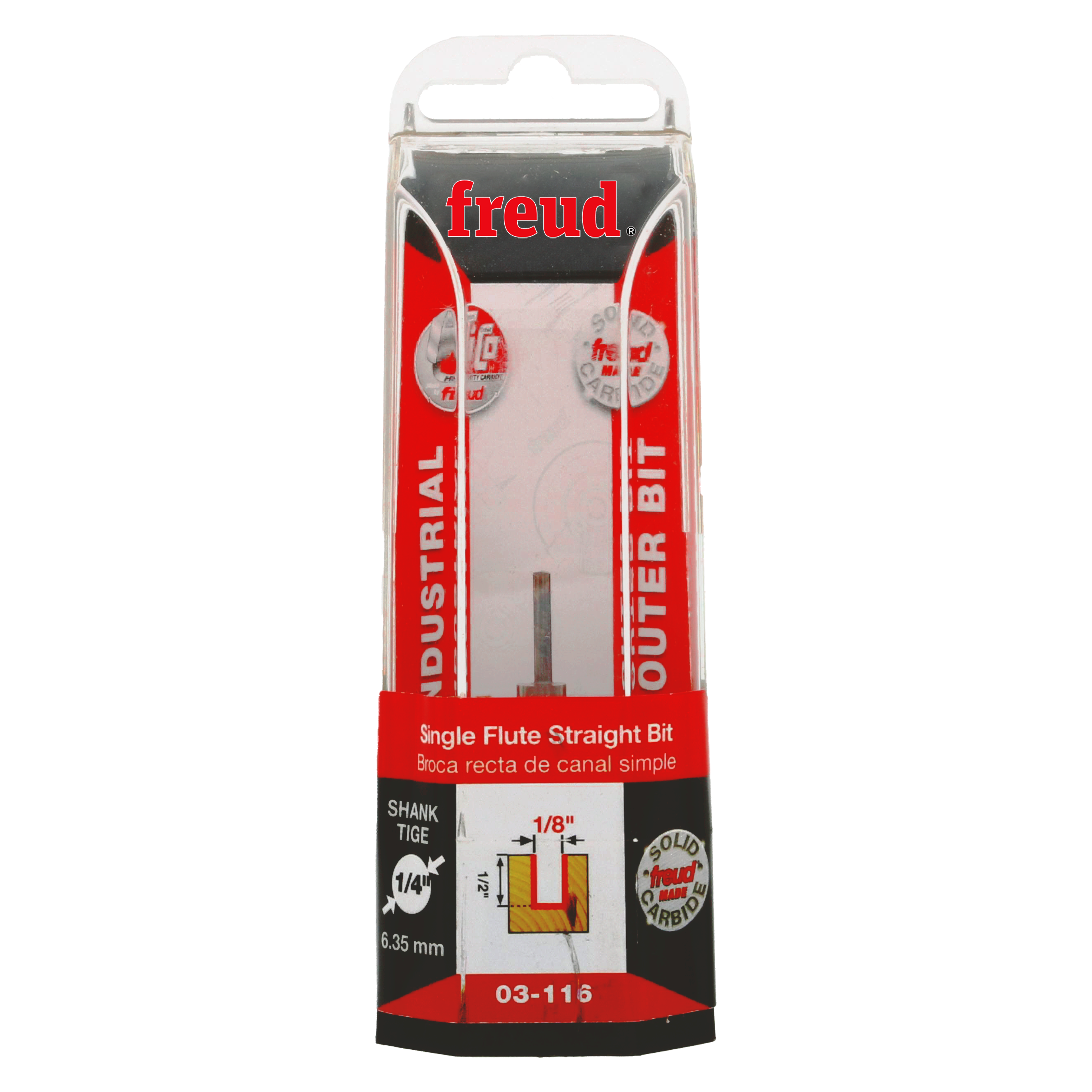 1/8" (Dia.) Single Flute Straight Bit