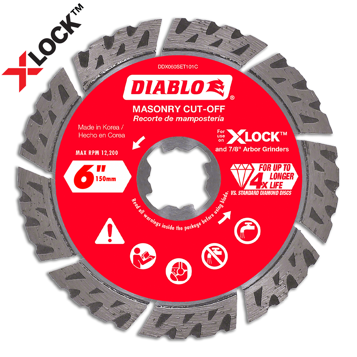 Diablo DDX060SET101C 6" Diamond Segmented Turbo Masonry Cut-Off with X-LOCK arbor