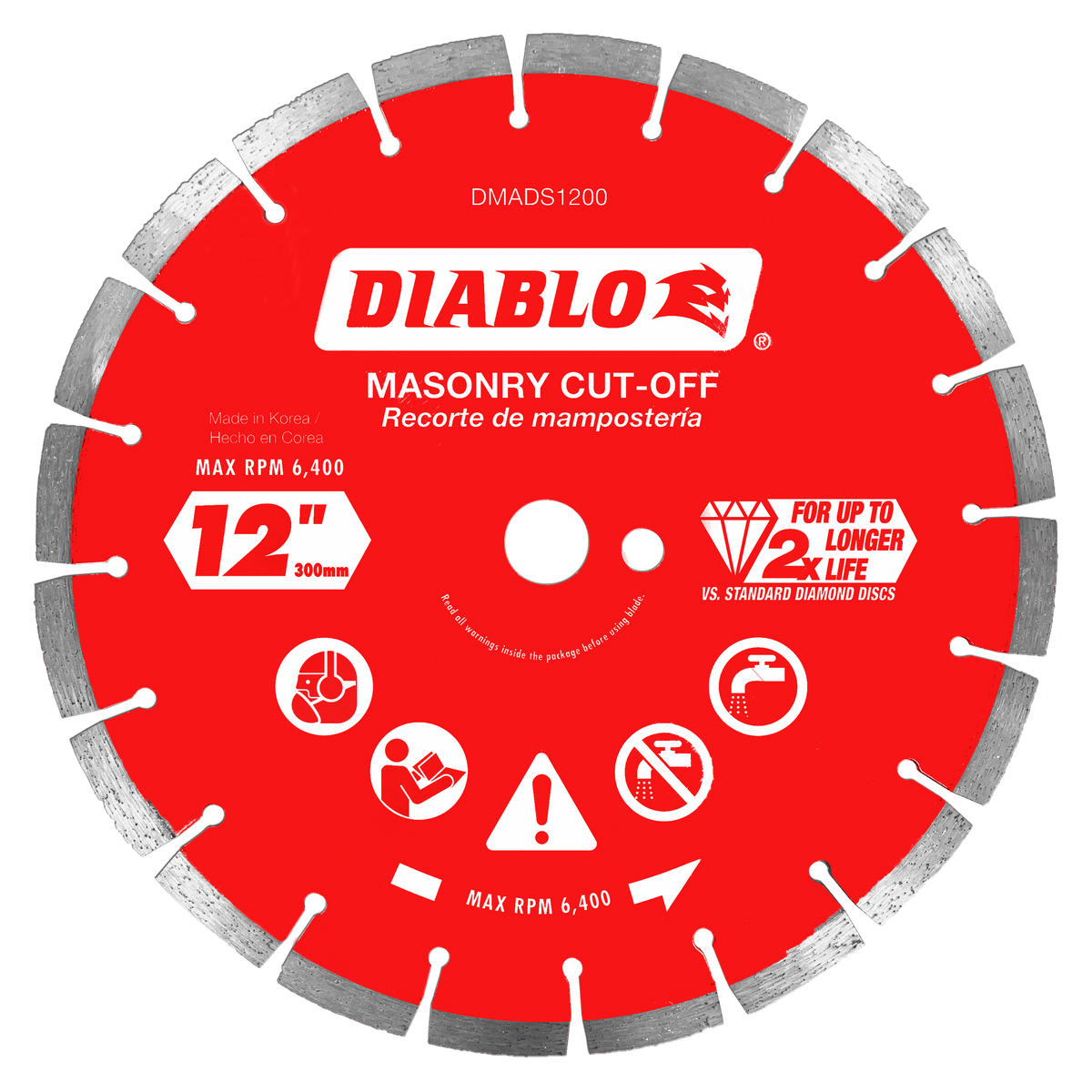 Diablo DMADS1200 12" Diamond Segmented Masonry Cut-Off Blade