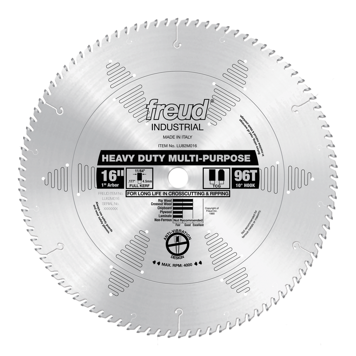 Freud LU82M016 16" Heavy Duty Multi-Purpose Blade