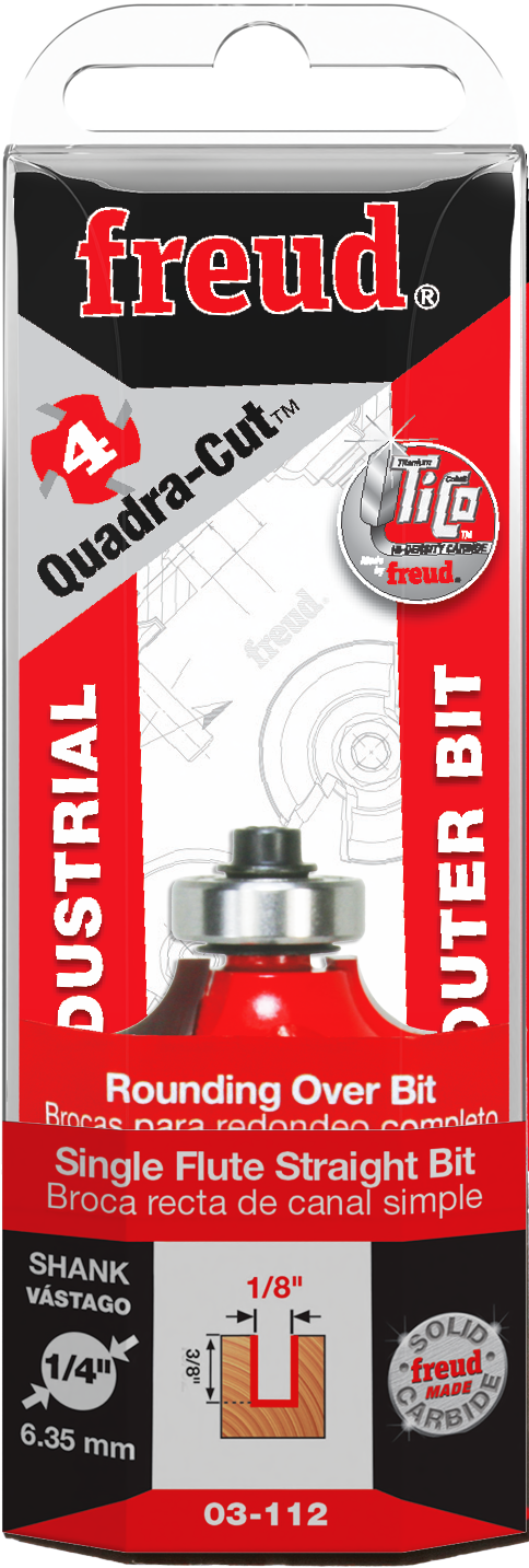 Freud 34-110 1/4" Radius Rounding Over Bit (Quadra-Cut)