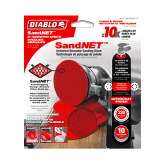 Diablo DND060320H10I 6" 320-Grit SandNET™ Sanding Discs with Connection Pad (10-Pack)