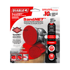 Diablo DND060220H10I 6" 220-Grit SandNET™ Sanding Discs with Connection Pad (10-Pack)