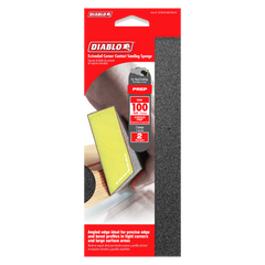 Diablo DFBANGBFIN02G 8" x 3" x 1" 100-Grit Extended Corner Contact Spanding Sponges (2-Pack)