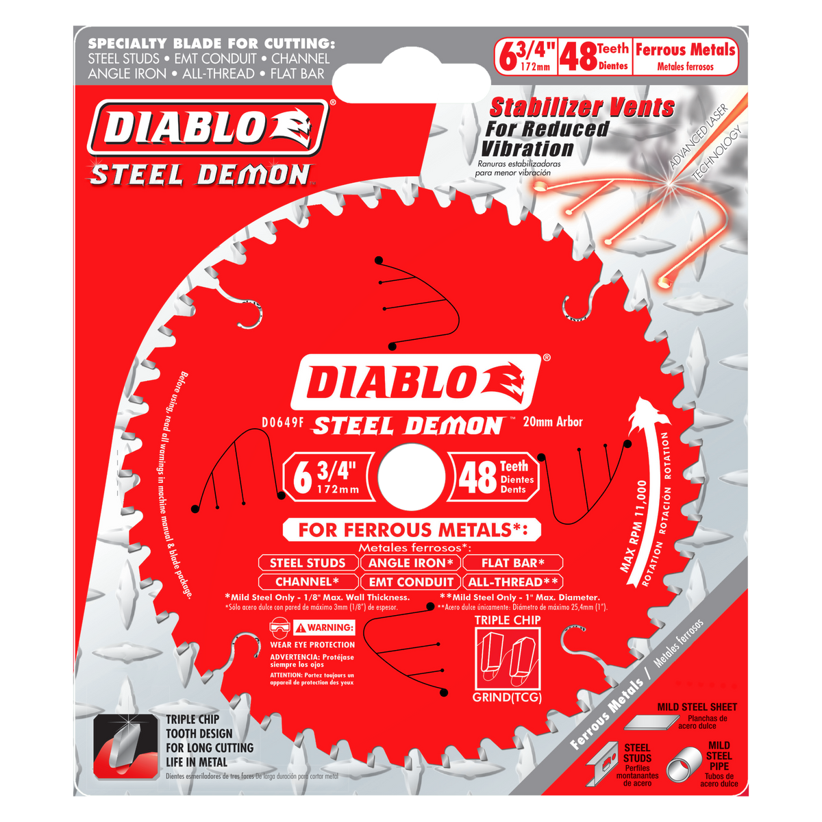 Diablo D0649F 6-3/4" x 48-Teeth Steel Demon™ Saw Blade for Medium Metal