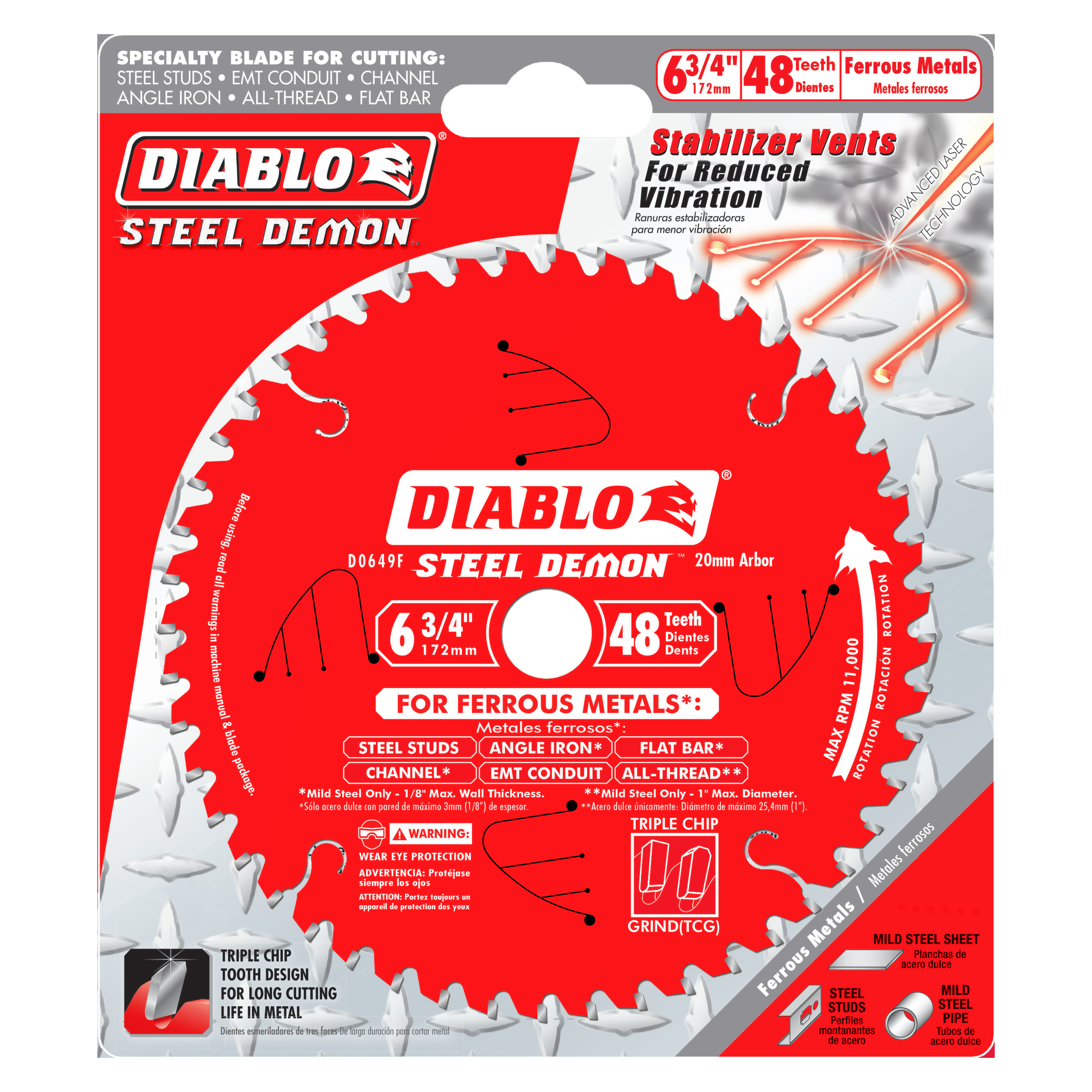 Diablo D0649F 6-3/4" x 48-Teeth Steel Demon™ Saw Blade for Medium Metal
