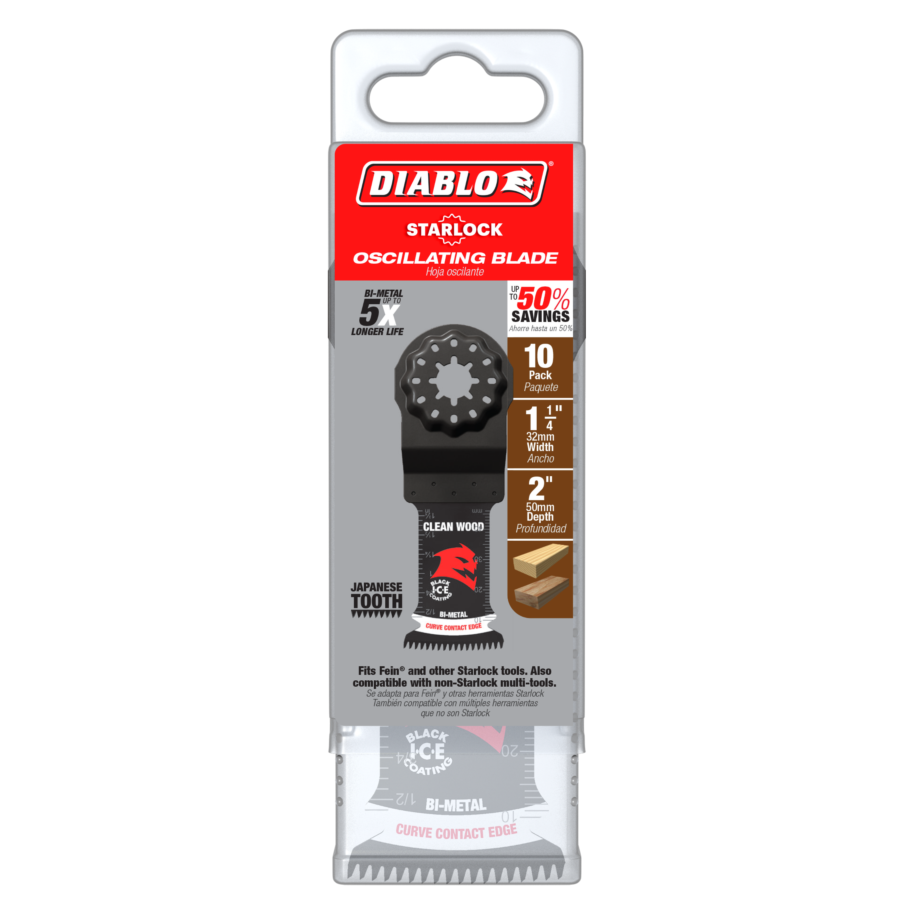 Diablo DOS125JBW10 1-1/4" Demo Demon™ Starlock Bi-Metal Oscillating Blades for Clean Wood (10-Pack)