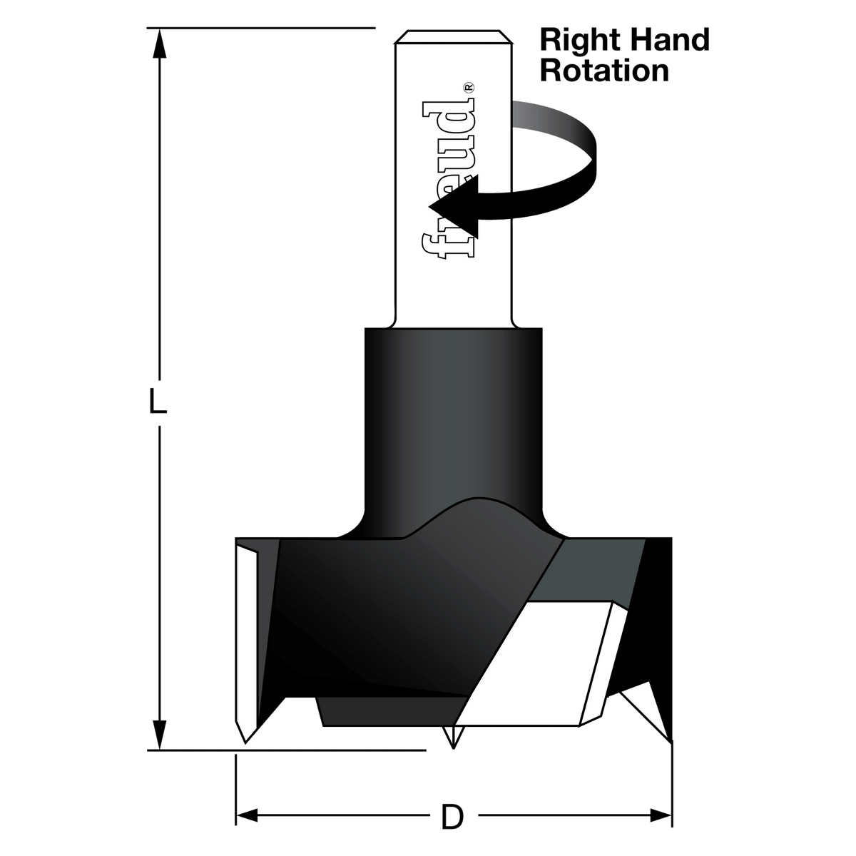 Freud 3557E 35 mm (Dia.) Cylinder (Hinge) Bit with 3/8" shank