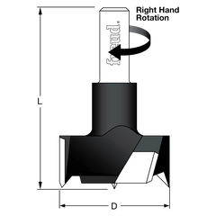 Freud 3557E 35 mm (Dia.) Cylinder (Hinge) Bit with 3/8" shank