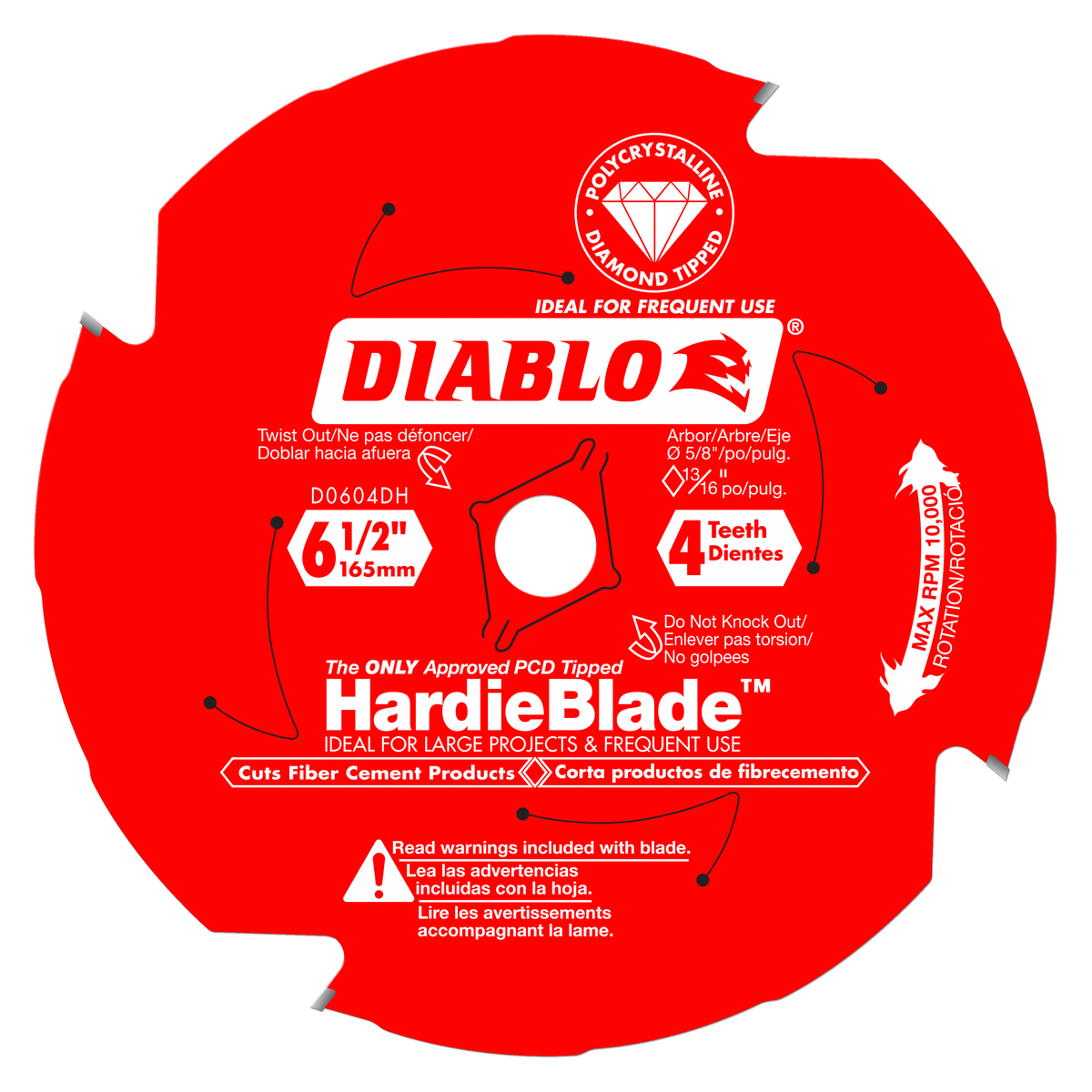 Diablo D0604DHA 6-1/2" x 4 Tooth (PCD) Fiber Cement HardieBlade