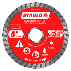 Diablo DMADT0500 5" Diamond Turbo Masonry Cut-Off Disc