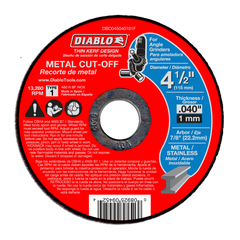 Diablo DBD045040115F 4-1/2" Thin Kerf Metal Cut-Off Discs (15-Pack)