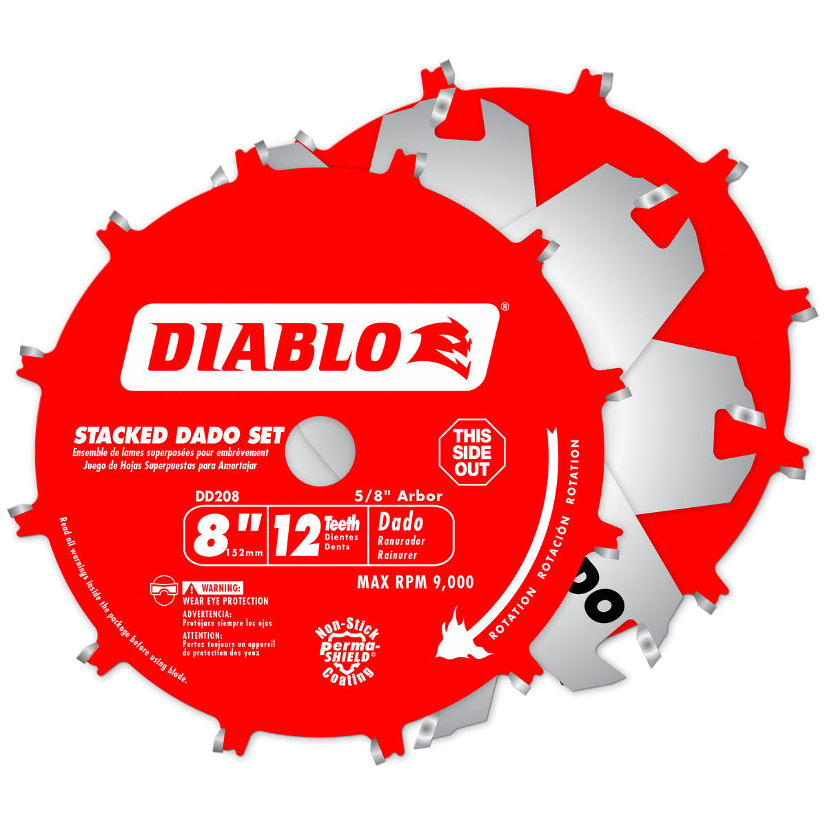 Diablo DD208H 8" x 12-Teeth Carbide Stacked Dado Saw Blade Set