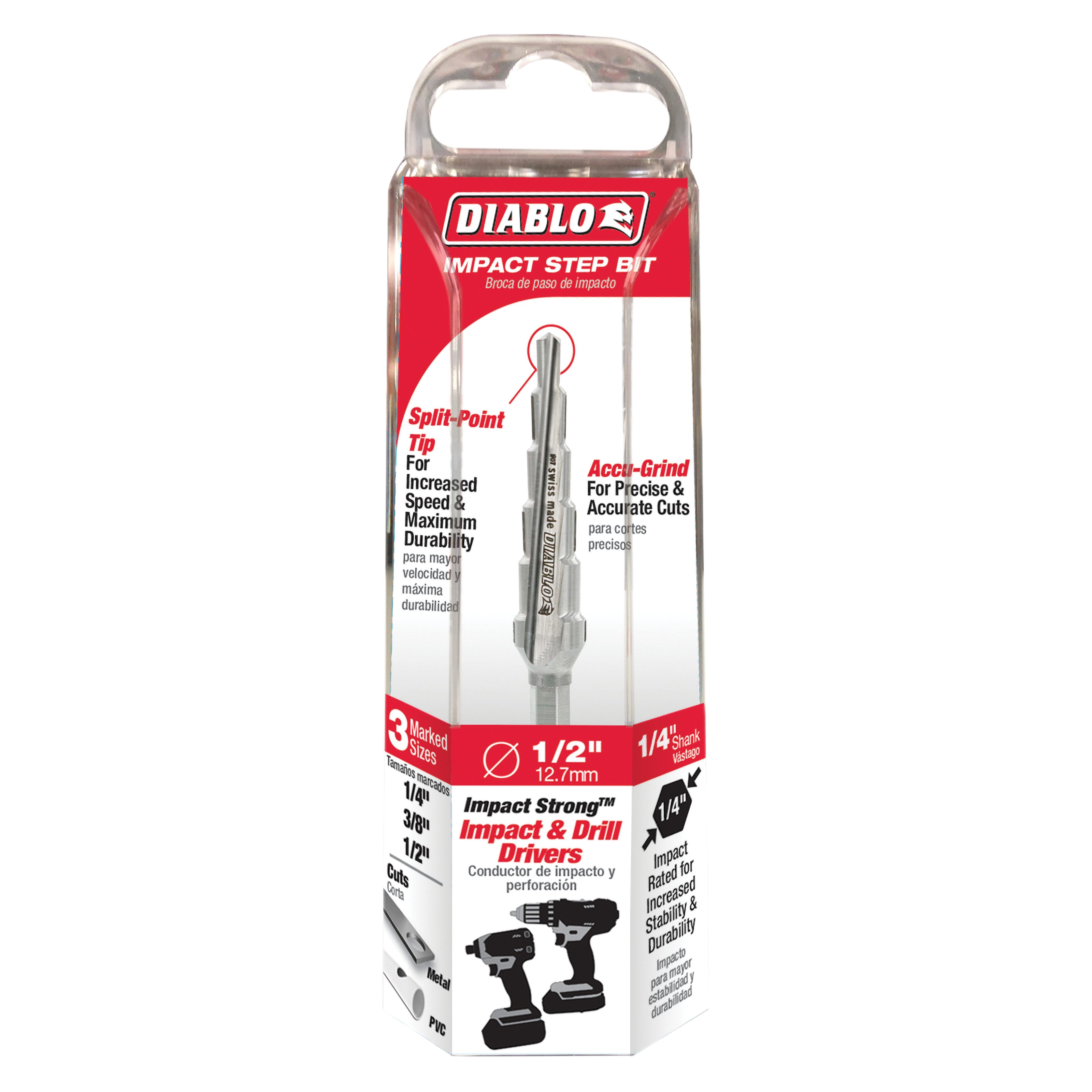 Diablo DSD0500S06 1/4" - 1/2" Impact Step Drill Bit (6 Steps)