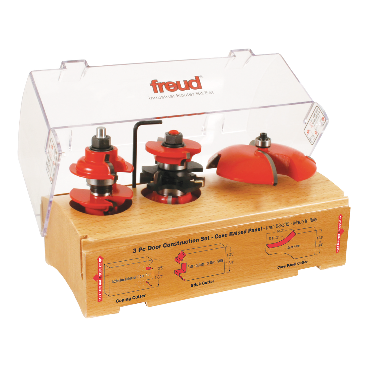 Freud 98-302 3 Piece Door Construction Bit Set