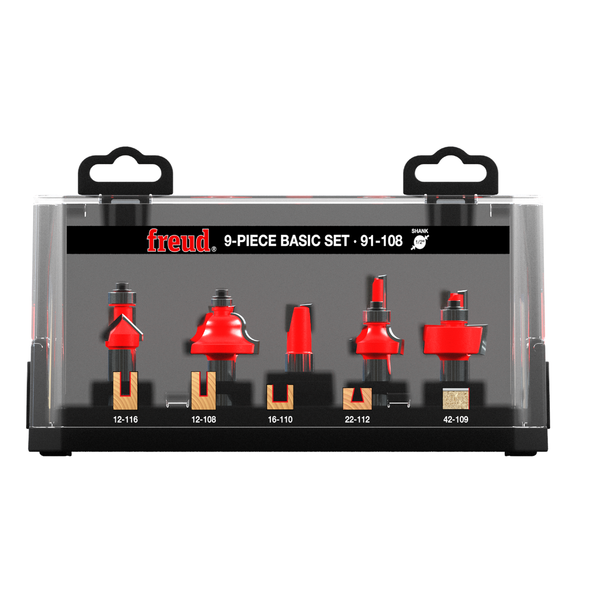 Freud 91-108 9 Piece Basic Bit Set (1/2" Shank)
