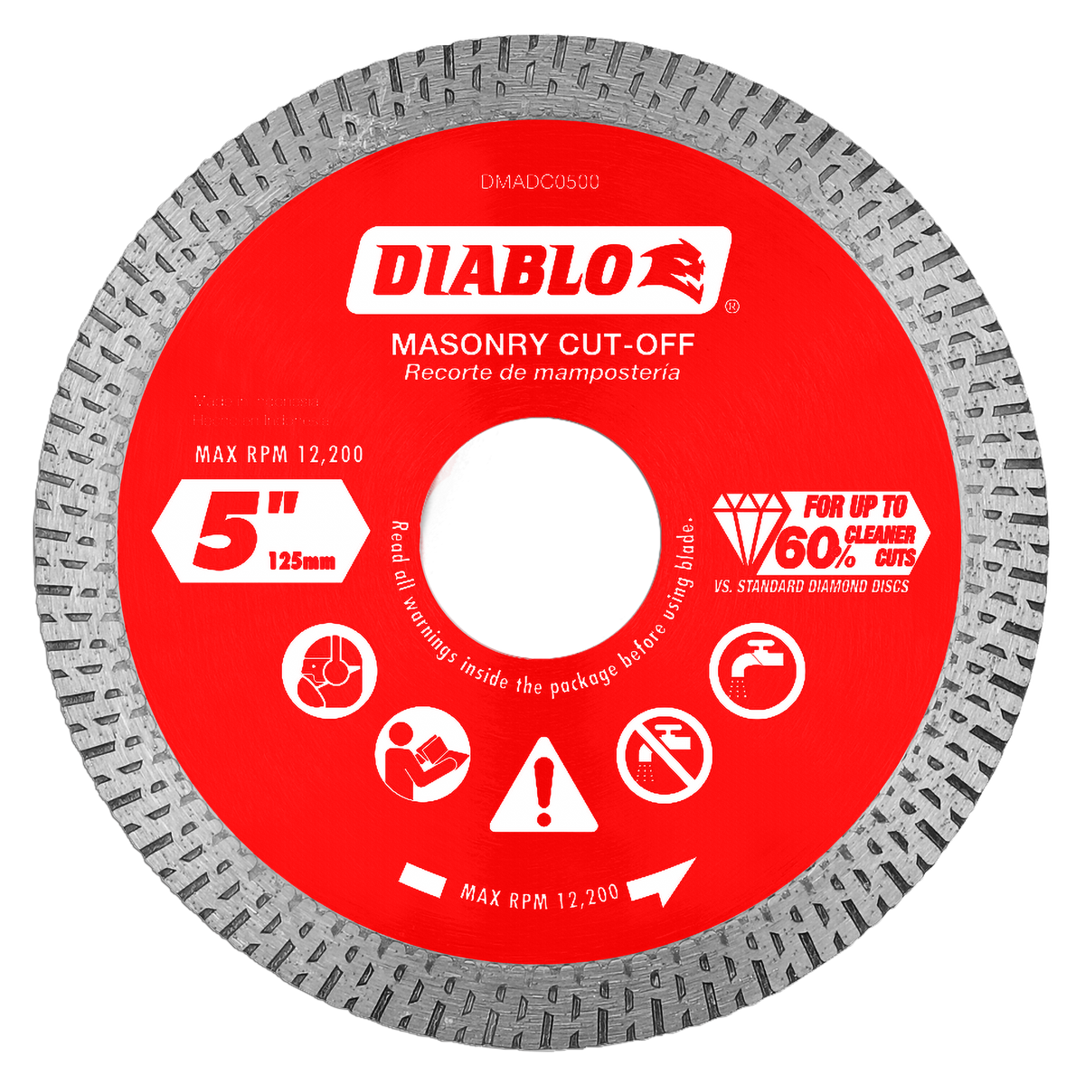 Diablo DMADC0500 5" Diamond Continuous Rim Masonry Cut-Off Disc