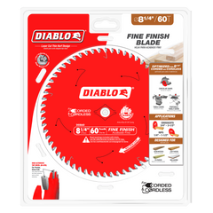 Diablo D0860X 8-1/4" x 60-Teeth Fine Finish Saw Blade for Wood