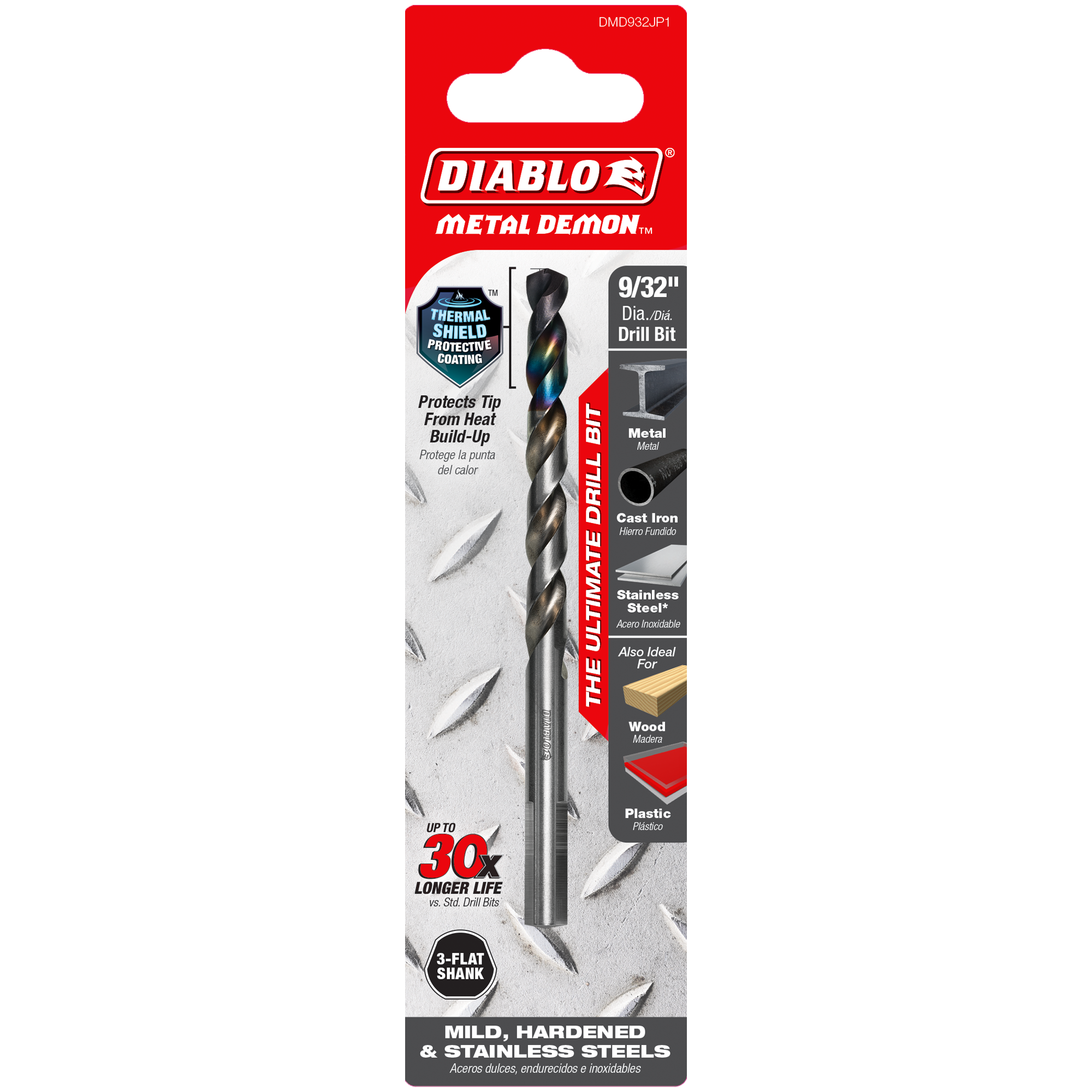 Diablo DMD932JP1 9/32" Metal Demon™ Drill Bit for Mild, Hardened and Stainless Steels