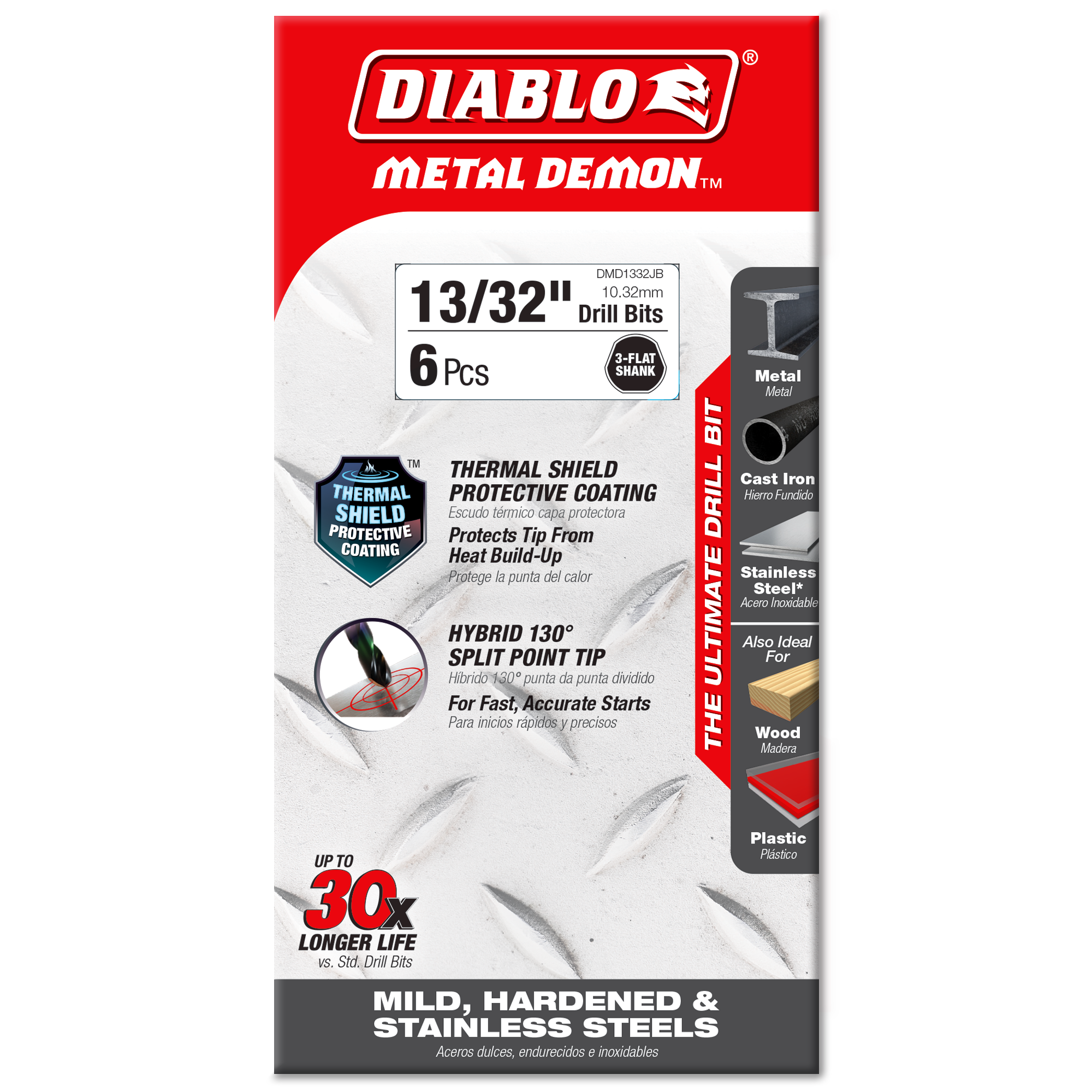 Diablo DMD1332JB 13/32" Metal Demon™ Drill Bits for Mild, Hardened and Stainless Steels