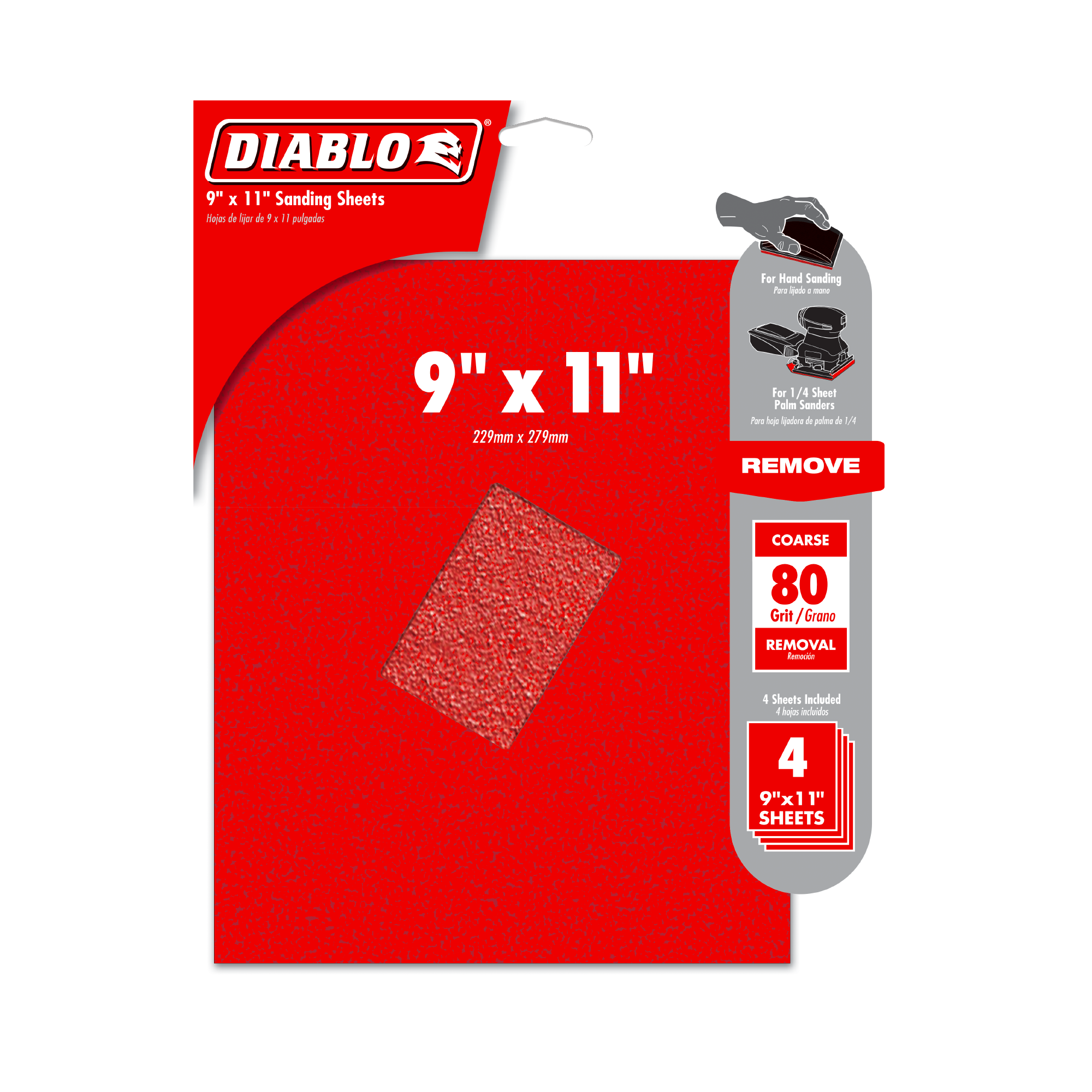 Diablo DCS911080S04G 9" x 11" 80-Grit (Coarse) Sanding Sheet (4-Pack)