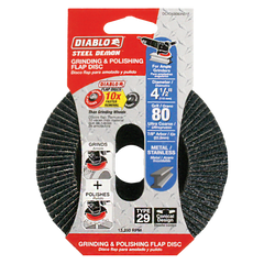 Diablo DCX045080N01F 4-1/2" 80-Grit Type 29 Steel Demon™ Flap Disc for Metal