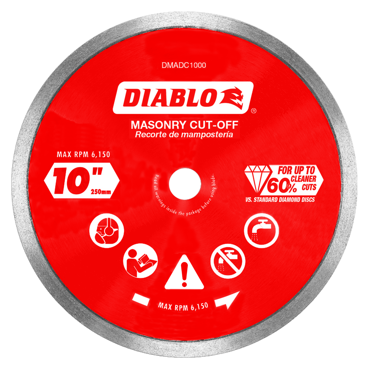 Diablo DMADC1000 10" Diamond Continuous Rim Masonry Cut-Off Disc