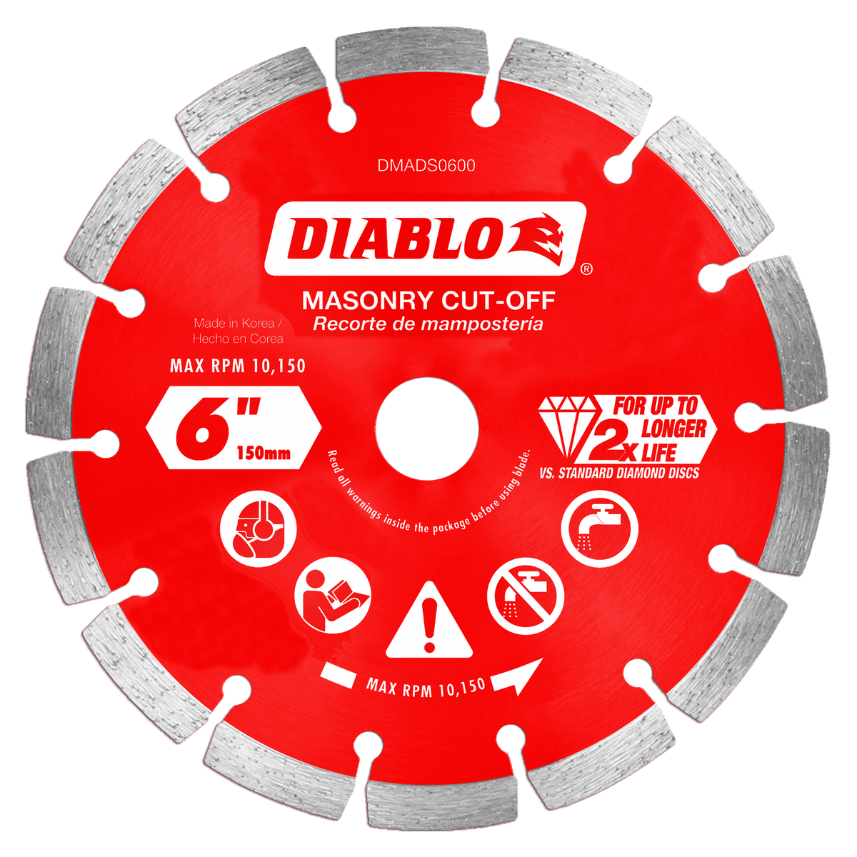 Diablo DMADS0600 6" Diamond Segmented Masonry Cut-Off Disc