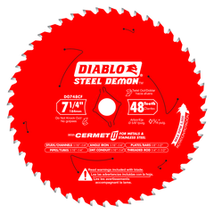 Diablo D0748CFX 7-1/4" x 48 Tooth Steel Demon™ Cermet II Saw Blade for Metals and Stainless Steel