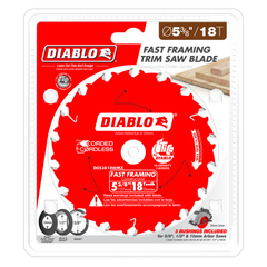 Diablo D053818WMX 5-3/8" x 18-Teeth Fast Framing Saw Blade for Wood