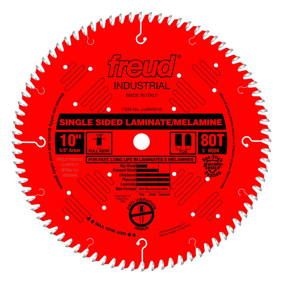 Freud LU98R010 10" Single Sided Laminate/Melamine Blade